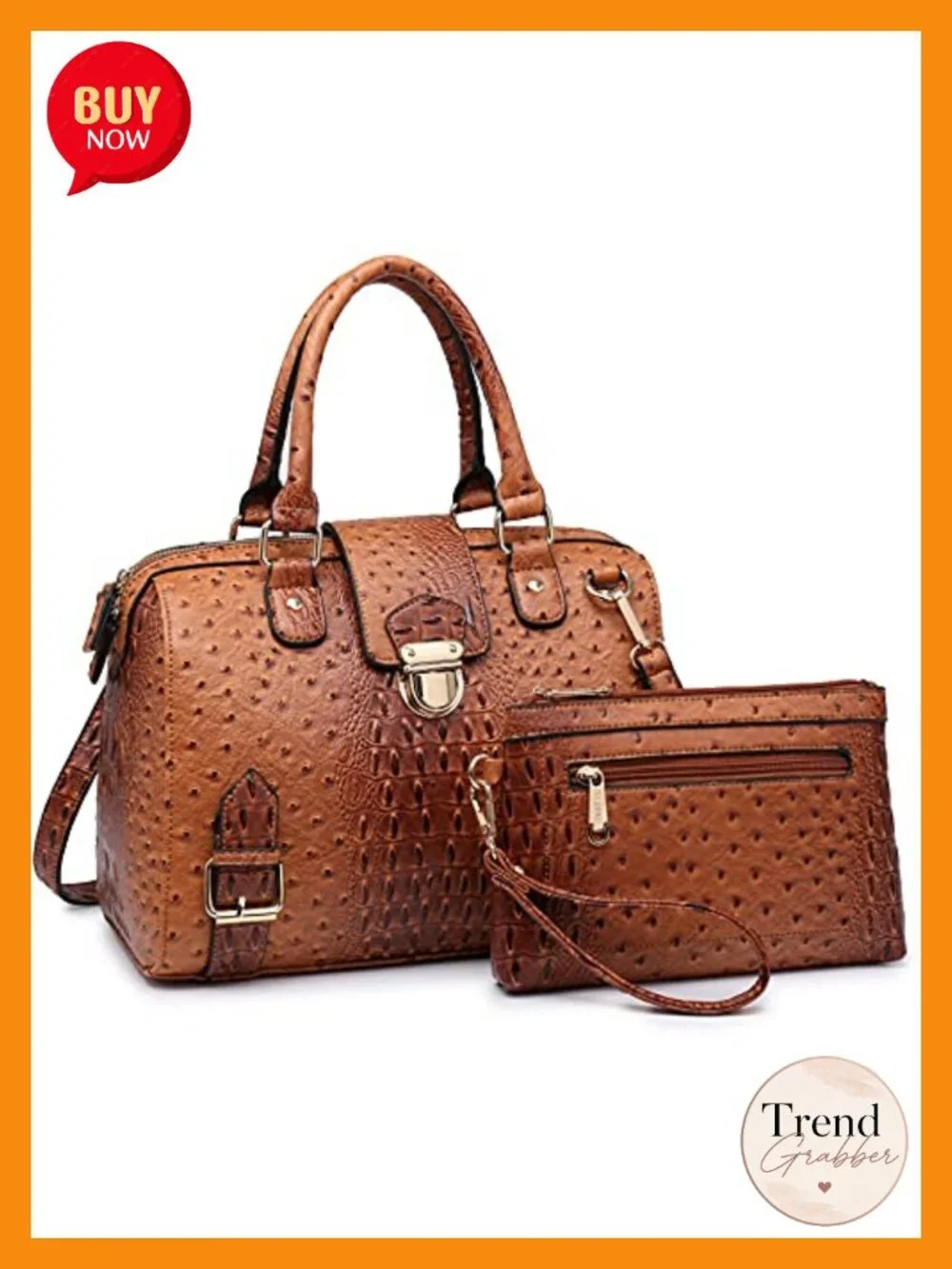 Vegan Leather Satchel Purse Top Handle Work Tote Handbag
